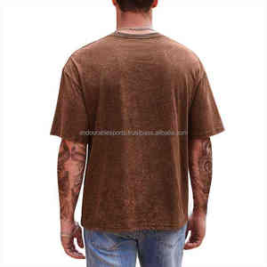 T-shirt personnalisé épais délavé à l'acide T-shirts surdimensionnés pour hommes T-shirts vintage délavés à l'acide en coton de haute qualité - Product Image 4