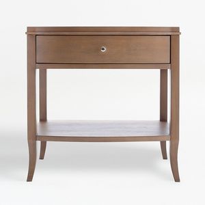 Table d'appoint en teck de qualité supérieure, style campagne française, table de chevet avec poignée à anneau - Product Image 1