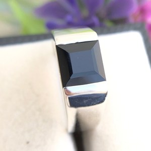 Natural Black Onyx <strong>Men</strong>&rsquo;s <strong>Ring</strong> 925 Sterling <strong>Silver</strong> Engagement <strong>Ring</strong> 8mm Square Black Gemstone <strong>Signet</strong> <strong>Ring</strong> July Birthstone Gift - Product Image 3