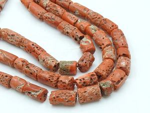 Perles de corail rouge italien - Lisses et polies - Forme cylindrique - 16 pouces 11-12 mm environ - Pierre naturelle - Pour la fabrication de bijoux - Nouveauté - Product Image 4