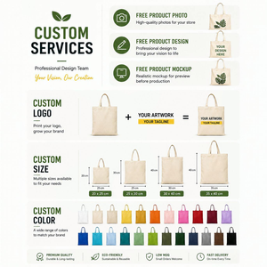 Fashion Heavy Duty Cotton Canvas Tote <b>Bag</b> Reusable Strong Handles <b>Medium</b> <b>Size</b> Daily Use Wholesale Supply Letter Pattern - Product Image 6