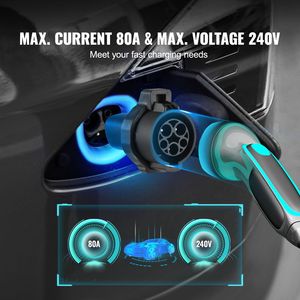Adaptador de Cargador Tesla SAE J1772 de 80A 240V CA con Bloqueo y Bolsa de Almacenamiento - Product Image 3