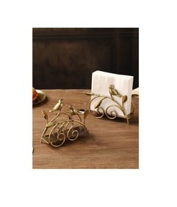 Compact Metal Napkin Holder With Modern Artistic Design Decorative Tissue Storage For Dining <b>Table</b> Kitchen Accessories Display - Product Image 2