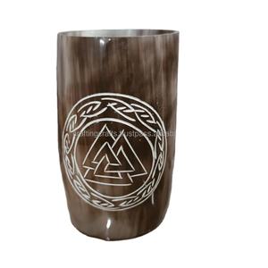 Commande en gros, faible MOQ, marque privée, corne à boire religieuse authentique sculptée, corne de bœuf naturelle polie, sans danger pour les aliments, fabriquée à la main, imperméable - Product Image 6