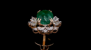 Pendientes de tuerca con halo de diamantes y esmeraldas verdes ovaladas cultivadas en laboratorio, con corte marquesa y pera cultivados en laboratorio |   Pendientes indios para fiesta - Product Image 6