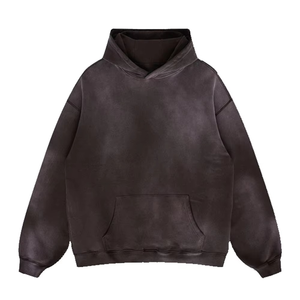 Sweat à capuche d'hiver pour homme en molleton de coton épais, coupe droite, demi-zip, style vintage délavé, tie-dye, imprimé 3D, effet délavé à l'acide, vente en gros - Product Image 5