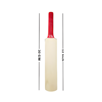 Precio al por mayor, calidad superior, acabado blanqueado, estilo clásico, Mini bate de Cricket de madera, agarre de goma de 15 "y 12", embalaje personalizado