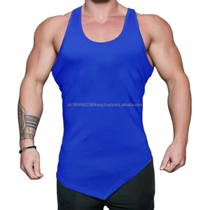 Camisetas sin Mangas Deportivas para Hombre, para Gimnasio, Culturismo, Color Sólido, de Algodón, Tejido de Punto, Camiseta de Entrenamiento, Dobladillo Irregular, Transpirable, Estilo Hip - Product Image 1