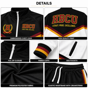 Conjunto Deportivo Premium para Hombre, Corte Ajustado, Estilo Moderno, Universitario HBCU y Casual, con Logotipo Personalizado, Hecho a Medida - Product Image 3