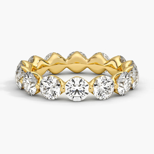 Anillo de Diamantes de Corte Redondo con Garras Compartidas de Eternidad Completa - Product Image 2