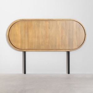 Cabecero Vandana Flux Aureo para cama de 150 cm en madera de mango Analis - Product Image 1
