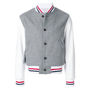 Blouson universitaire en laine orange de haute qualité avec fermeture éclair, style décontracté universitaire, veste polaire coupe classique pour l'automne – En promotion - Product Image 3