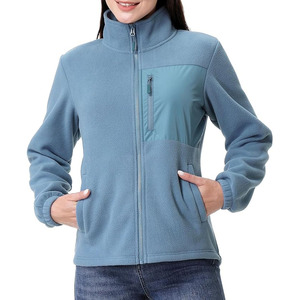 Veste en polaire unie pour femme avec fermeture éclair intégrale, tissu doux et chaud, col roulé, confortable pour l'hiver, durable pour une utilisation en extérieur - Product Image 2