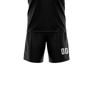 เสื้อฟุตบอลซับลิเมชั่นแบบกำหนดเองสำหรับผู้ชาย สีดำแดงลายทาง ระบายเหงื่อได้ดี ทรงสปอร์ต พร้อมพิมพ์หมายเลขและชื่อที่ด้านหลัง - Product Image 2