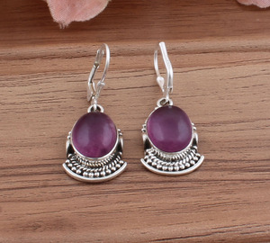 ต่างหูหยดน้ำหยกสีม่วงธรรมชาติ 925 เงินสเตอร์ลิงลูกปัดเครื่องประดับปาร์ตี้สุดหรูขายส่ง - Product Image 5