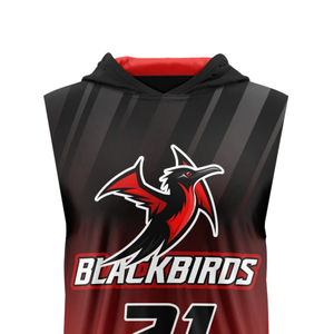 เสื้อฟุตบอลเด็กชายพิมพ์ลายนก 7v7 แบบไม่มีแขน มีฮู้ด ดีไซน์ซับลิเมชั่นแบบไล่สี  โลโก้ทีมแบบกำหนดเอง ชื่อและหมายเลขผู้เล่น เสื้อวัยรุ่น - Product Image 3