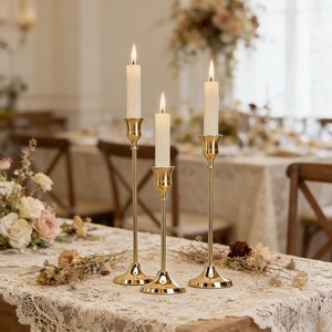 Metal Butterfly <b>Candle</b> Holder With Lit <b>Taper</b> <b>Candle</b> For Home Decor Flower shape metal <b>candle</b> holders Set of 3 <b>candle</b> holders - Product Image 5