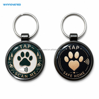 Plaque d'identification pour chien en métal NFC 216 programmable de luxe avec code QR
