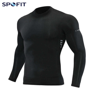 Custom <b>Compression</b> <b>Shirt</b> <b>Men</b> Long Sleeve Gym Wear Quick Dry Rash Guard Fitness Base Layer Sports <b>Shirt</b> OEM Manufacturer - Product Image 2