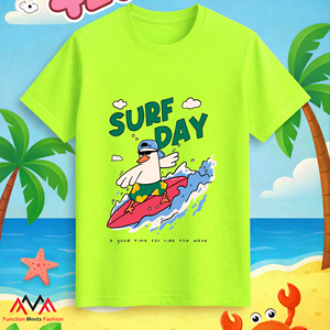 Camiseta de Manga Corta para Hombre, Color Verde Lima, con Estampado Gráfico, Mezcla de Algodón y Spandex Ecológica Vietnamita, Ropa Casual de Playa - Product Image 1