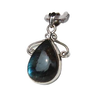 Pendentif en argent Sterling 925 avec goutte de Labradorite de haute qualité, bijoux en pierres précieuses faites à la main - Product Image 6