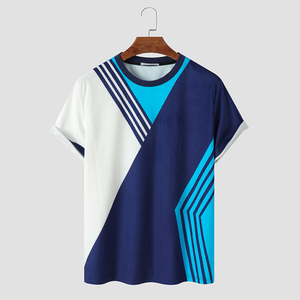 T-shirts lavables de haute qualité 100 % coton à col rond pour hommes, grandes tailles, imprimés, épaules tombantes, taille unique, confortables - Product Image 1