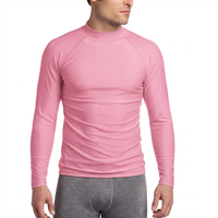 Rashguard personnalisé pour homme, noir uni, manches longues, compression, UPF 50+, pour la natation, le surf et l'entraînement, couche de base