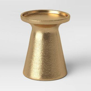 Contemporary Brass <b>Round</b> <b>Side</b> <b>Table</b> with Gold Finish Modern Decorative Living Room Furniture Metal Top and Base - Product Image 6