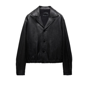 Custom Men's genuine Nappa Lambskin Leather Jacket Luxury <b>Stand</b> Collar Button Front Genuine Leather Jacket private label OEM ODM - Product Image 6