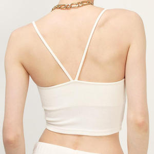 Tops Cortos Casuales de Moda, de Algodón Acanalado, Ligeros, sin Espalda, Cómodos, para Mujer - Product Image 6