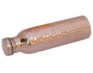 Mirror Finish Hammered Copper <b>Large</b> Capacity Leakproof Handcrafted Reusable Ayurvedic Drinking Water Bottle - Product Image 2