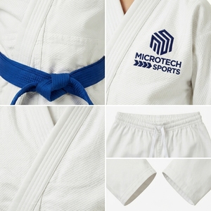 Kimono de Karaté en Coton Premium avec Logo Personnalisé, Tenue d'Arts Martiaux pour Enfants, Kimono de Judo Blanc, Entraînement Professionnel, Taekwondo Dobok - Product Image 3