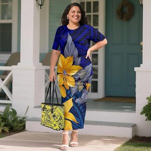 Conjunto de 2 Piezas Samoa Puletasi para Mujer, Vestido Maxi Tribal Polinesio, Vestido de Playa Hawaiano, Atuendos para Vacaciones en la Isla - Product Image 5