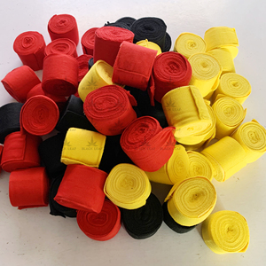 Bandes de poignet en coton jaune avec logo personnalisé pour la boxe et les arts martiaux, adultes et jeunes - Product Image 5
