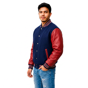 Custom Varsity <b>Jacket</b> With <b>Suede</b> Details Manufacturer Letterman Streetwear Outerwear Wholesale Private Label Apparel Supplier - Product Image 3