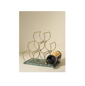 Porte-bouteilles à vin en métal contemporain pour comptoir de cuisine et décoration de bar à domicile - Product Image 5