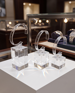 Exhibidor de Relojes Acrílico Moderno para Tiendas Minoristas – Organizador de Relojes de Lucite Transparente para Relojes y Exhibiciones de Cristal - Product Image 5