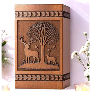 Natural Wood Urn for Green Funeral Ceremony Biodegradable Wooden Urn for Eco Burial by AYAANS - Product Image 4