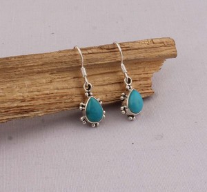 Wholesale Natural Turquoise 925 <b>Sterling</b> <b>Silver</b> <b>Dangle</b> <b>Earrings</b> December Birthstone Blue Gemstone Drop <b>Earrings</b> High Quality - Product Image 5