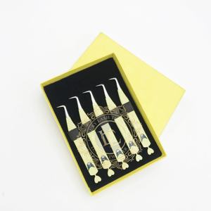 Pince à épiler pour extension de cils Méga volume, revêtement en papier jaune, cœur sur fond, pince à épiler durable à poignée diamantée - Product Image 5
