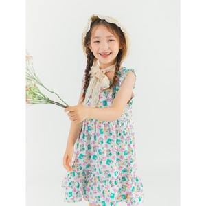 Vestido Estilo Coreano OZKIZ para Niñas, 100% Algodón Chifón, Moda de Verano con Decoraciones de Volantes para 2-6 Años, Venta al Por Mayor - Product Image 1