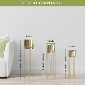 Macetas de hierro de lujo con soportes, macetas altas modernas para decoración de oficinas y bodas, para exportación mundial desde India - Product Image 4