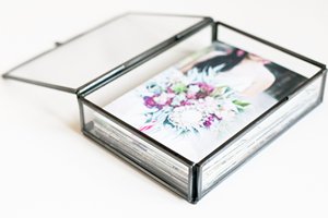 Modern Luxury Glass Jewelry Storage Box Organizer Gold Brass Framed with <b>Double</b> Lid Pressed Flowers Glass <b>Photo</b> <b>Frame</b> - Product Image 4