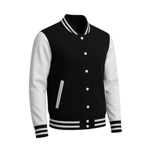 Blouson universitaire personnalisé avec logo sur le devant, col montant, unisexe, hiver, vente en gros OEM, respirant et coupe-vent, style Letterman - Product Image 2