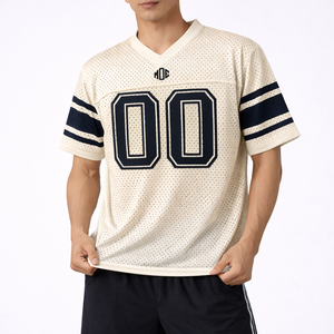 Jersey de Fútbol Americano Personalizado con Logotipo, Malla Transpirable, Cuello en V, Talla Grande para Hombre, Uniforme de Equipo, Etiqueta Privada, Pedidos al por Mayor, Servicio OEM - Product Image 6