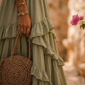 Vestido Maxi Boho al por Mayor, Material de Rayón Tejido, Suave, Transpirable, Anti-Pilling - Product Image 3