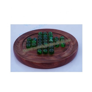 Hot Selling Handmade Indian Wooden <b>Solitaire</b> <b>Board</b> <b>Game</b> With 33 Glass Balls Pegs Gifts for Kids and Adults - Product Image 5