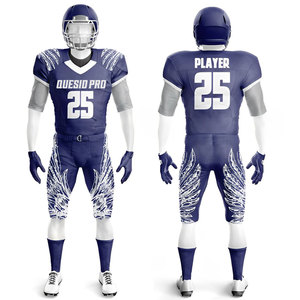 Uniforme de football américain respirant à manches courtes, personnalisé, de haute qualité et à prix abordable, en tissu 100 % polyester pour équipes - Product Image 1