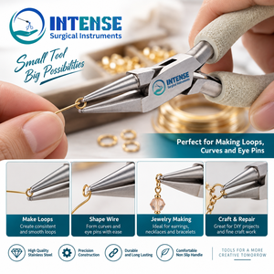 Professional Stainless Steel Jewelry Making <b>Pliers</b> Precision <b>Flat</b> <b>Nose</b> <b>Pliers</b> with Comfort Grip for Jewelry Craft - Product Image 3