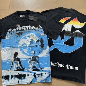 T-shirt unisexe ample à manches courtes été 2025, 260g, tissé, nouvelle tendance, motif crâne groupe rock, Hip Hop, bonne qualité, prix raisonnable - Product Image 5